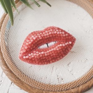 Lips brooch, handmade brooch, pin, lips brooch, handmade brooch