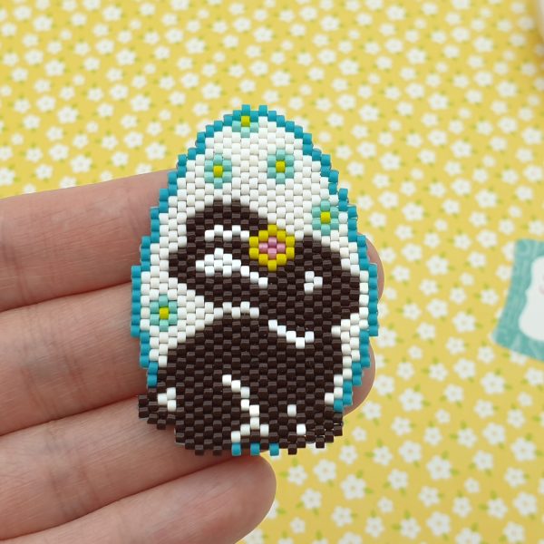 Brick Stitch bead pattern EASTER RABBIT, Miyuki delica beads Busy buzzy beads