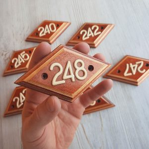 248 wooden number sign vintage