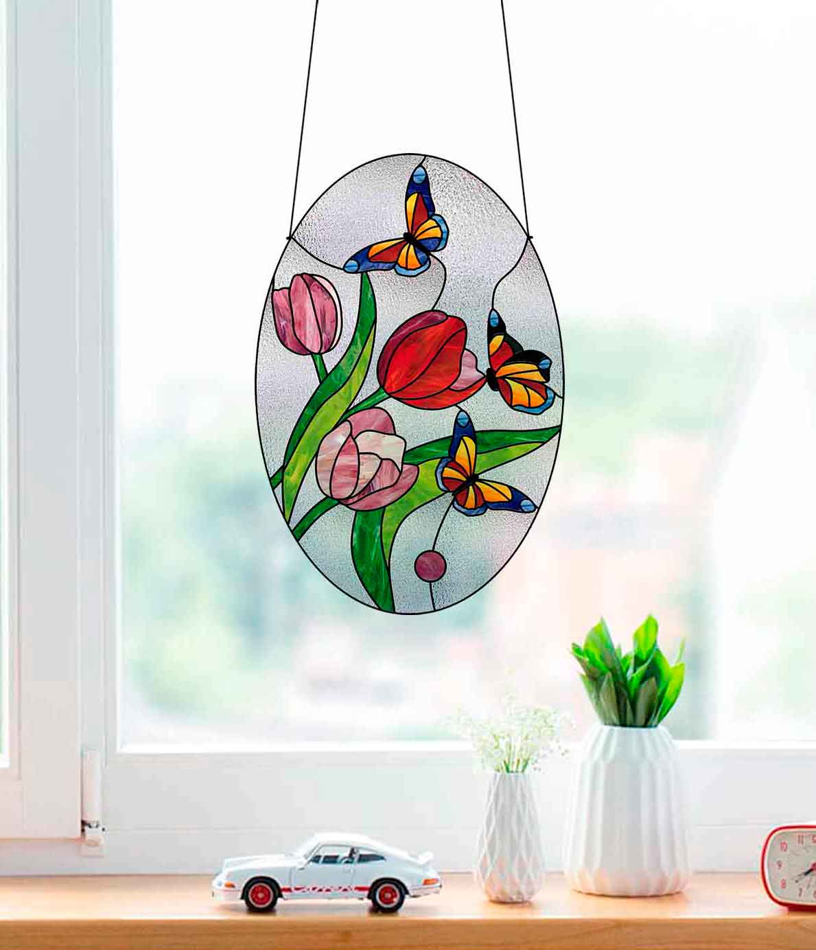 Beginner Stained Glass Patterns, Tulips - Crealandia