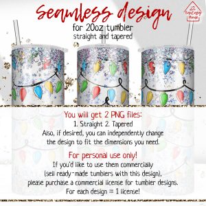 Beautiful glitter Christmas 20oz tumbler sublimation digital design png