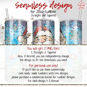 Handmade Marketplace 413 Beautiful glitter Christmas and Santa Claus 20oz tumbler sublimation digital design png
