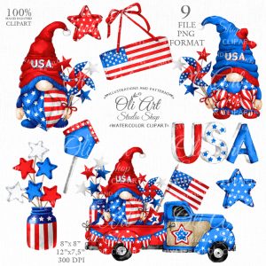 Patriotic Gnomes clipart gnome truck 4th Of July Independence Day
