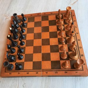 Small wooden chess set USSR – Soviet vintage 1960s chess game