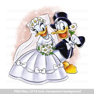 Donald Duck and Daisy wedding Sublimation design