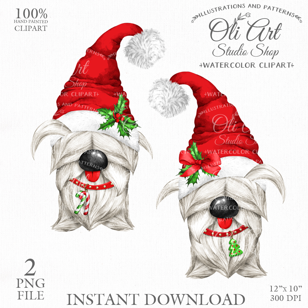 christmas dogs clipart