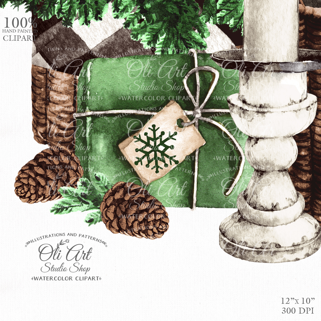 rustic christmas clip art