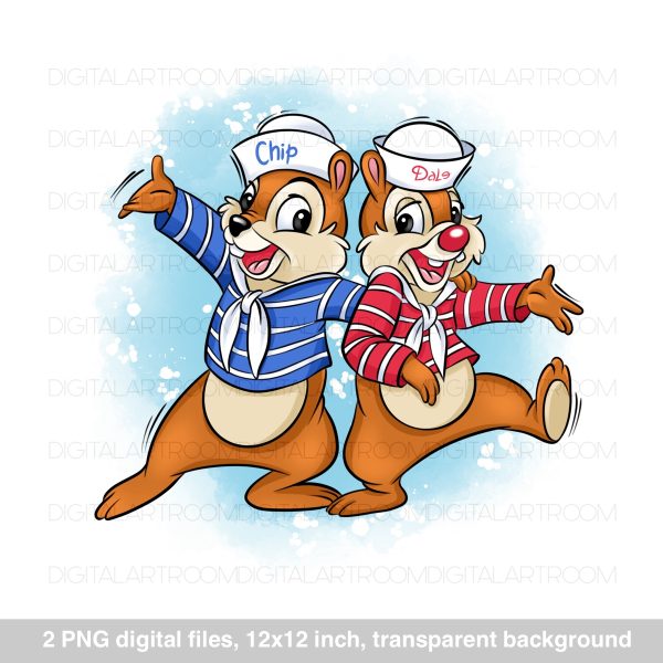 Chip and Dale Digital clipart Sublimation Art