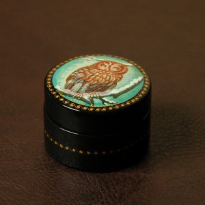 Owl lacquer box small hand-painted jewelry interior decorative Art gift