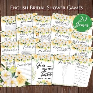 Yellow Bridal Shower Games Bundle Hen Party Games Bride to Be