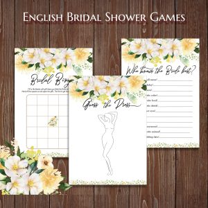 Yellow Bridal Shower Games Bundle Hen Party Games Bride to Be