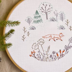 Autumn Girl Embroidery Pattern Pdf-contemporary Modern Beginner Fall Trees  & Leaves Cozy Sweater Hand Embroidery, Needlecraft, PDF Download 