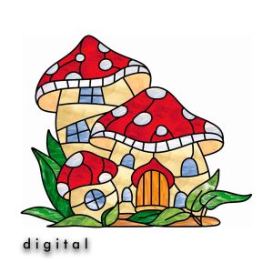 Gnomes House Stained Glass Pattern