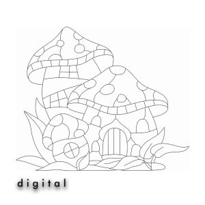 Gnomes House Stained Glass Pattern