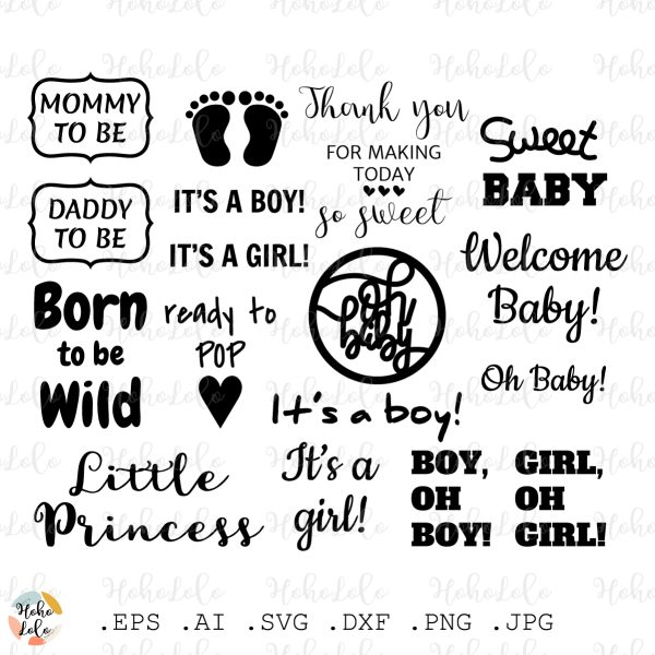 Baby Shower Svg Gender Party Lettering