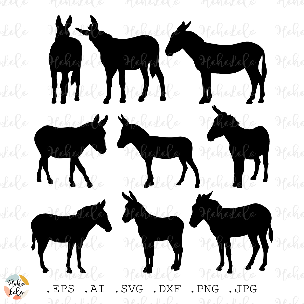Donkey Silhouette Solid DIY Cookie Wall Craft Stencil - 5.5 Inch