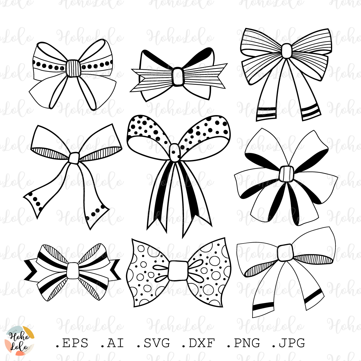 Set Of White Thin Bows And Horizontal Ribbons On White. Hand Drawn Vector  Illustration. Collection Of Decorative Elements For Celebration Greetings,  Invitations Royalty Free SVG, Cliparts, Vectors, and Stock Illustration.  Image 73944689.