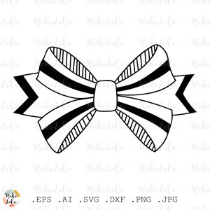 Ribbon Bow Hand Drawn Svg