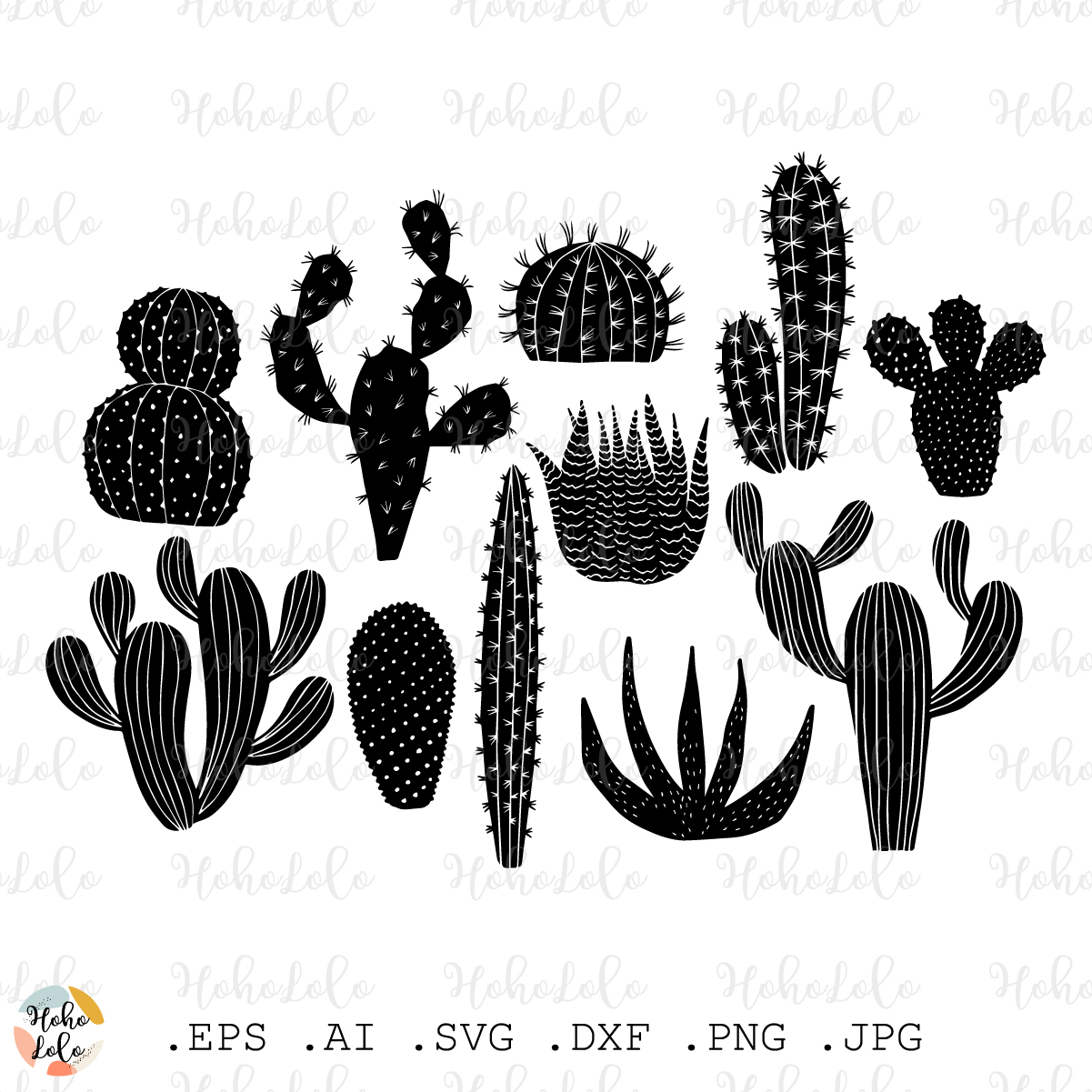 Cactus Monogram SVG, PNG, DXF. Instant download files for Cricut Design  Space, Silhouette, Cameo, Design, Cut file, Printing, or more