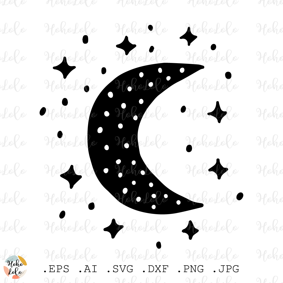 Crescent Moon SVG, Crescent Moon Cut File, Moon Vector, Moon Clipart,  Crescent Moon Illustration Design Outline, Cricut, Silhouette, PNG