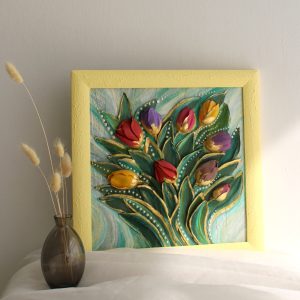 tulips-plaster-yellow-framed