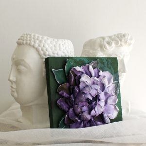 3d floral painting, textured wall art, original sculpture painting, 3d peony