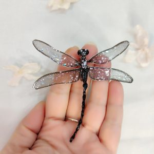 Dragonfly brooch with transparent wings