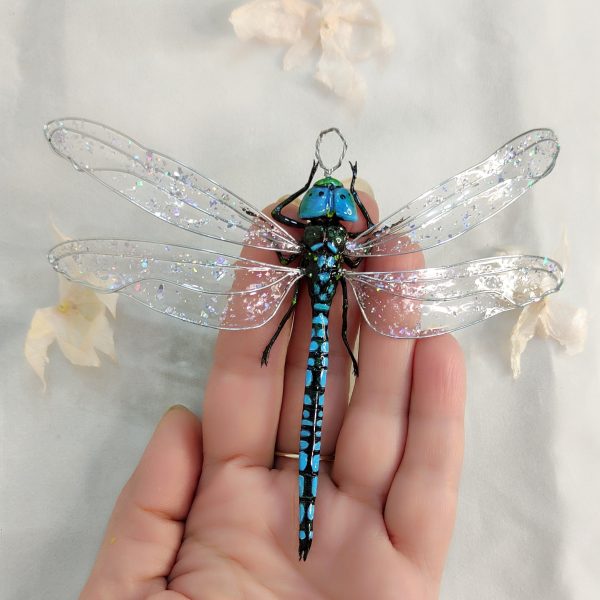 Dragonfly pendant on palm