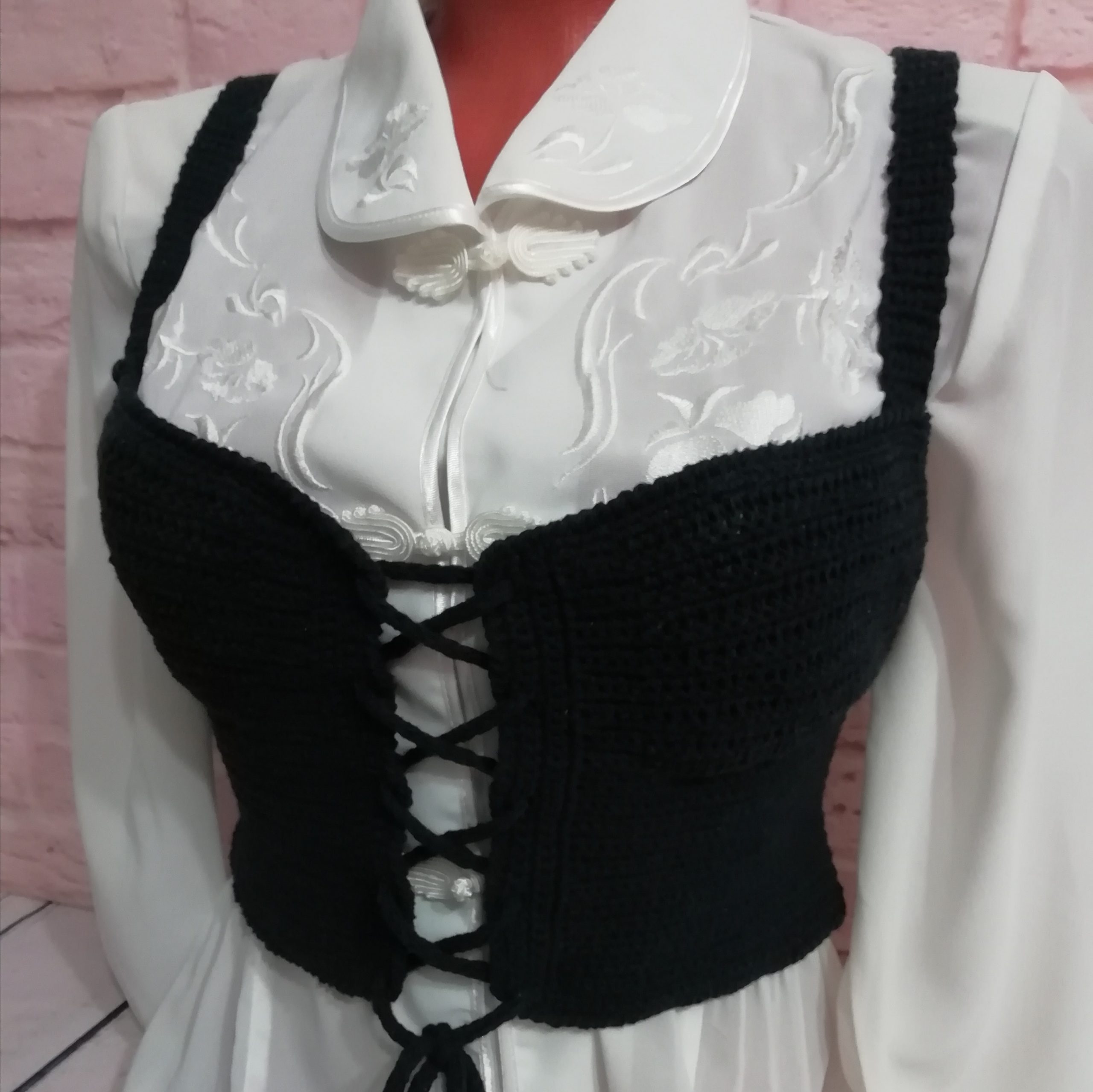 Corset crop top crocheted plus size corset sexy summer. Ribb