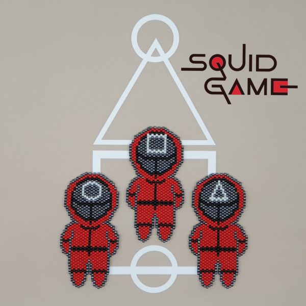 Brick Stitch bead pattern SQUID GAME Soldiers, Miyuki delica beads Busy buzzy beads