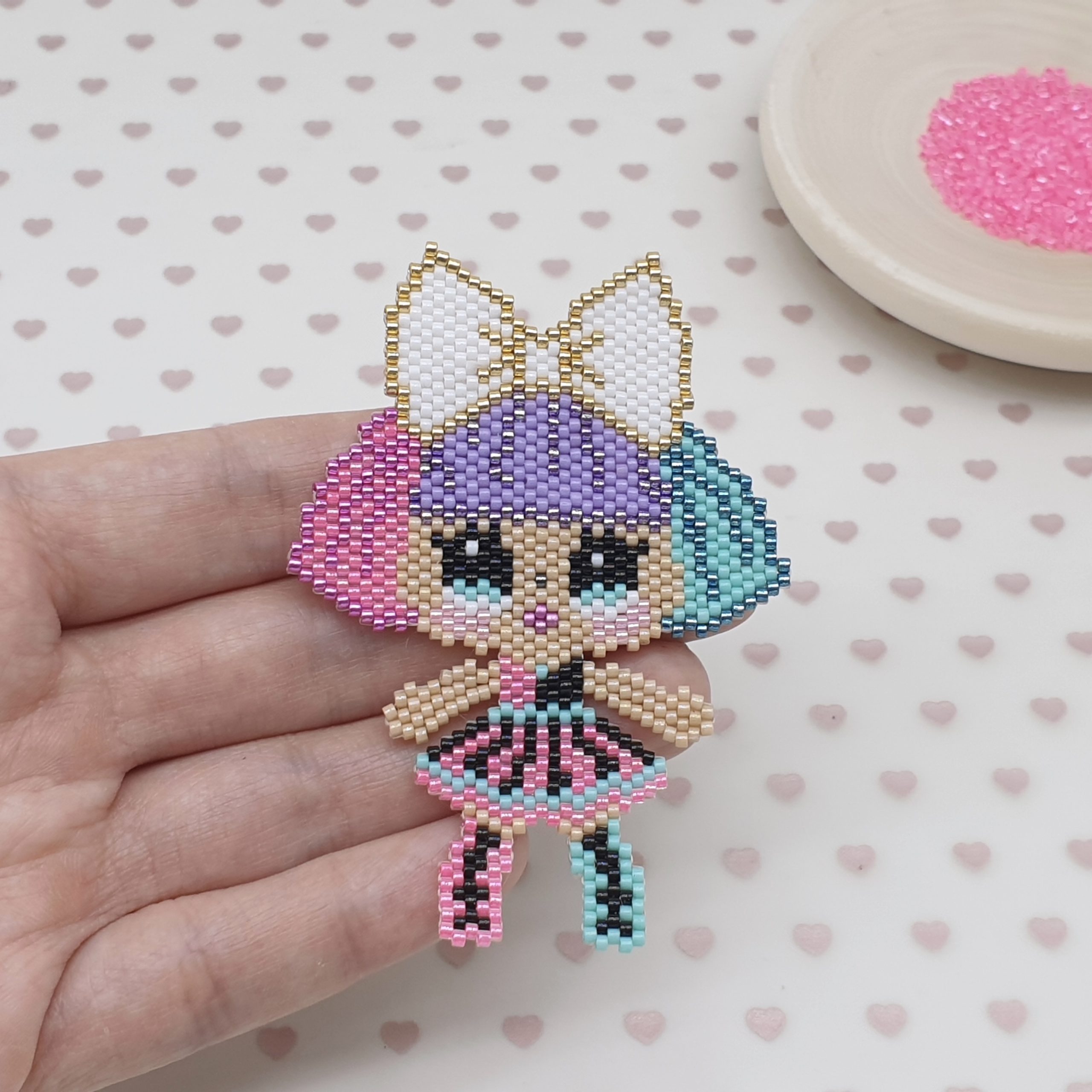 DOLL_2 Brick Stitch bead pattern #7 1 Brick Stitch bead pattern DOLL_2, Miyuki delica beads