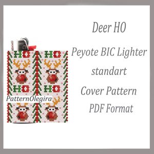 Home 1187 DEER HO bead pattern cover lighter PDF file Christmas bead pattern