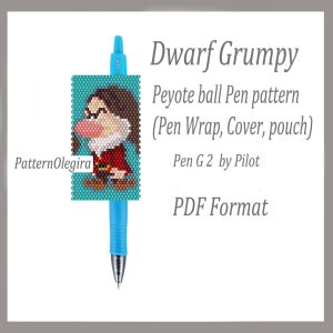 DWARF GRUMPY Bead pattern PDF file Bead cover pen Bead pen wraps Beading pattern Grumpy patterns Olegirabeadpatterns