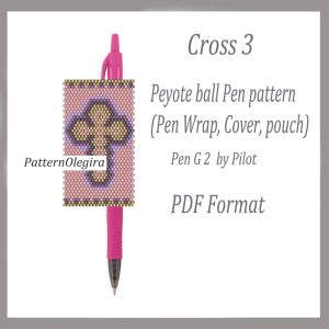 CROSS 3 Bead pattern PDF file Bead cover pen Bead pen wraps Beading pattern Cross patterns Olegirabeadpatterns