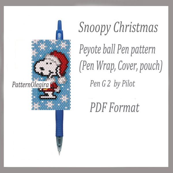 SNOOPY CHRISTMAS Bead pattern PDF file Bead cover pen Bead pen wraps Beading pattern Christmas patterns Olegirabeadpatterns