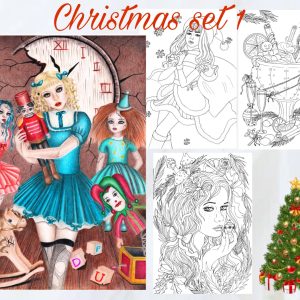 Christmas set 1 – set of 4 coloring pages