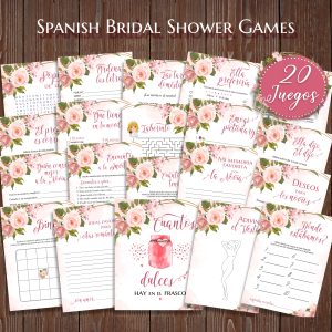Floral Despedida de Soltera Juegos Spanish Bridal Shower Games