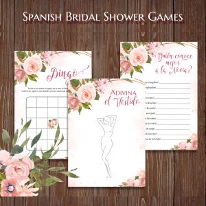 Floral Despedida de Soltera Juegos Spanish Bridal Shower Games