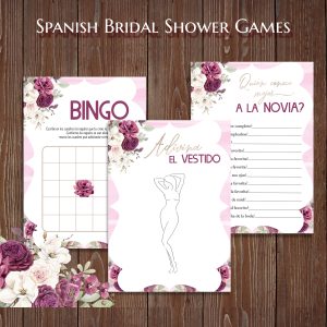 Purple Despedida de Soltera Juegos Spanish Bridal Shower Games
