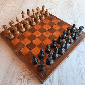 old weighted soviet chess set 1950s