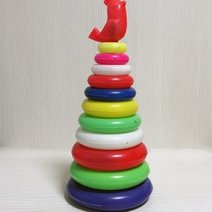 Soviet Vintage toy Tower of the rings. Big Color Pyramid