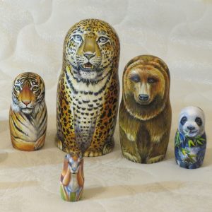 brics countries national animals political themed matryoshka