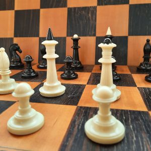 old soviet carbolite chess pieces