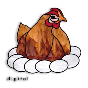 Chicken Stained Glass Pattern