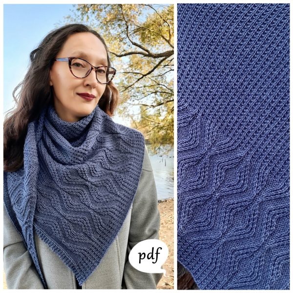 Cosy Asymmetrical Shawl Knitting Pattern