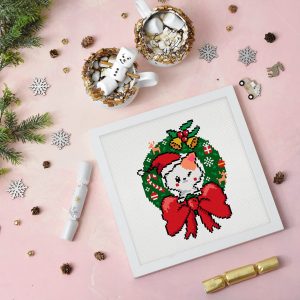 Christmas wreath cross stitch pattern PDF