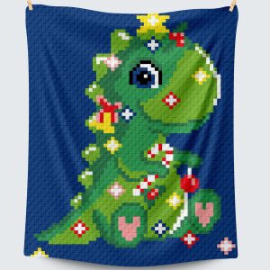 Christmas Dino blanket crochet pattern