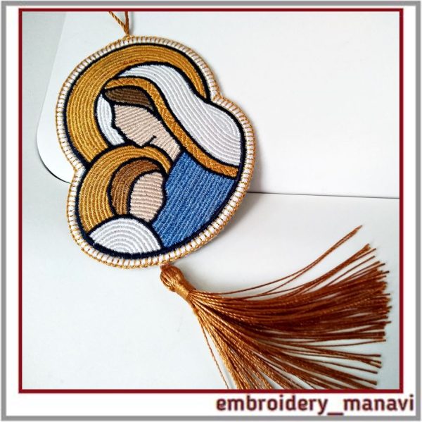 finished-work-pendant-or-bookmark-Madonna-and-child-as-an-example-of-embroidery-design-and-embroidery-parameters
