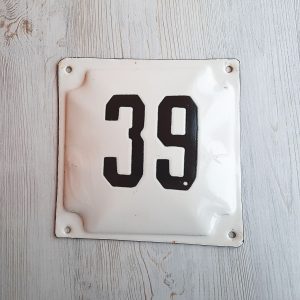 vintage address house number plate 39
