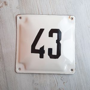 street address sign 43 house number plaque